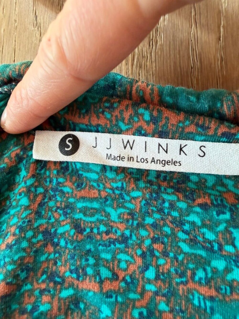 JJ Winks Built-In Bra Maxi Dress Teal Print Size S